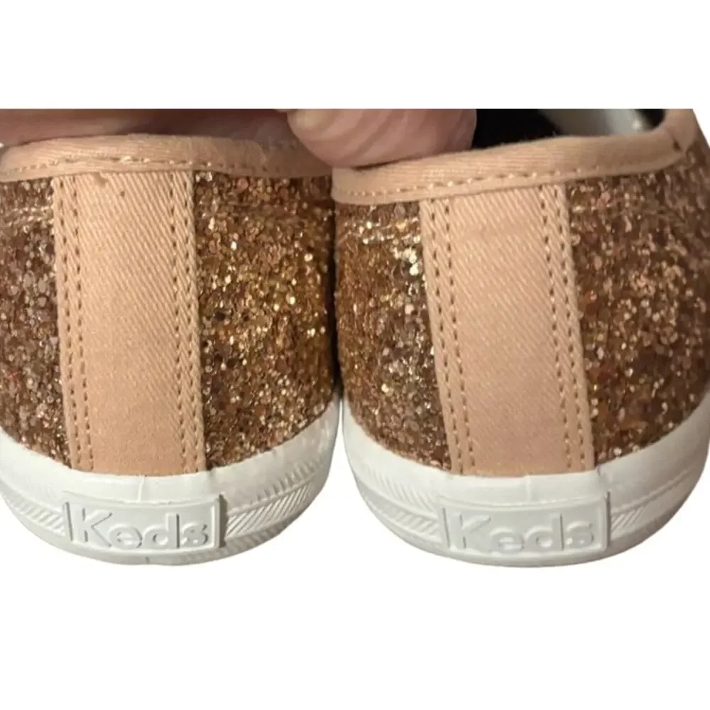 Rose gold glitter sneakers - size 7